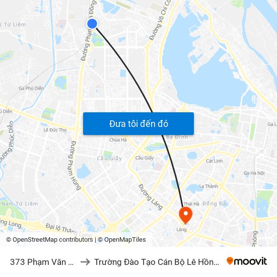 373 Phạm Văn Đồng to Trường Đào Tạo Cán Bộ Lê Hồng Phong map