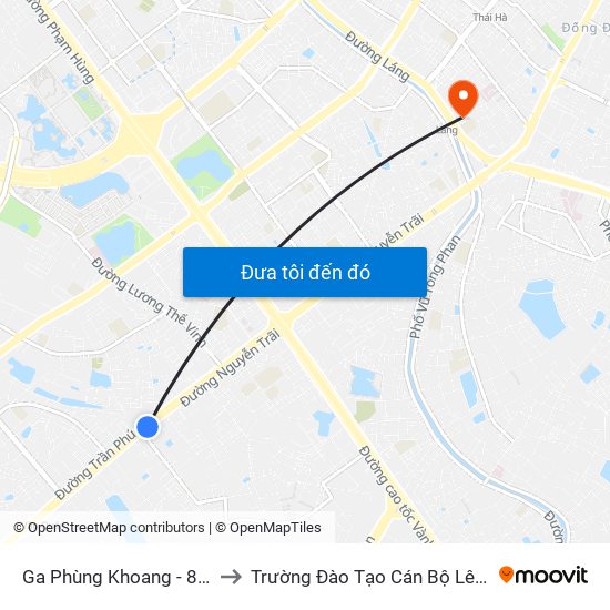 Ga Phùng Khoang - 81 Trần Phú to Trường Đào Tạo Cán Bộ Lê Hồng Phong map