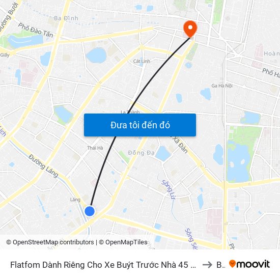 Flatfom Dành Riêng Cho Xe Buýt Trước Nhà 45 Đường Láng to B2 map