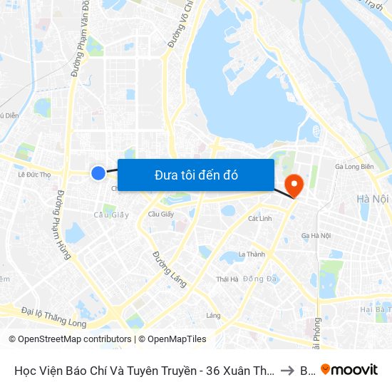 Học Viện Báo Chí Và Tuyên Truyền - 36 Xuân Thủy to B2 map