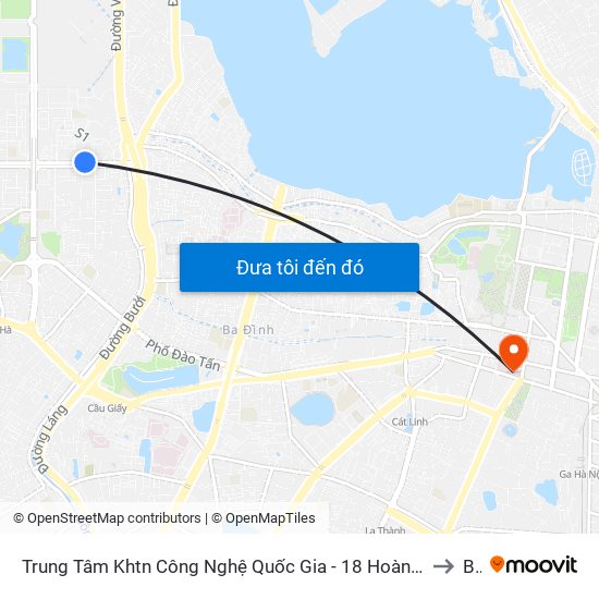 Trung Tâm Khtn Công Nghệ Quốc Gia - 18 Hoàng Quốc Việt to B2 map