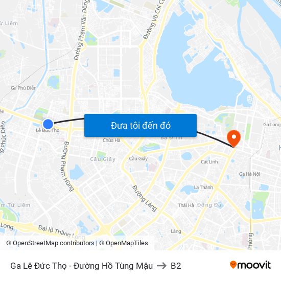 Ga Lê Đức Thọ - Đường Hồ Tùng Mậu to B2 map