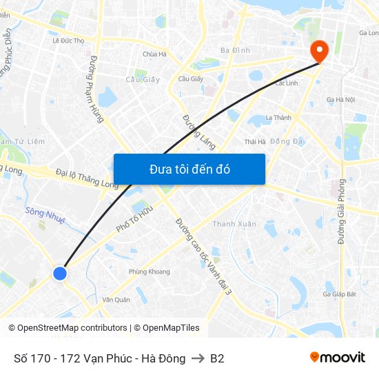 Số 170 - 172 Vạn Phúc - Hà Đông to B2 map