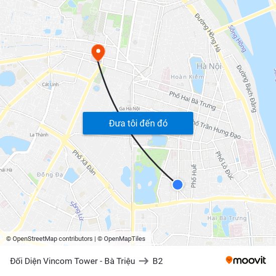 Đối Diện Vincom Tower - Bà Triệu to B2 map