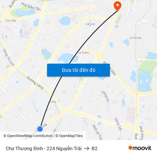 Chợ Thượng Đình - 224 Nguyễn Trãi to B2 map