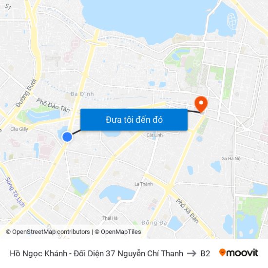 Hồ Ngọc Khánh - Đối Diện 37 Nguyễn Chí Thanh to B2 map