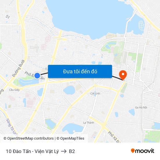 10 Đào Tấn - Viện Vật Lý to B2 map