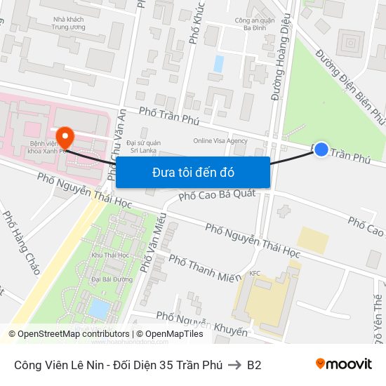 Công Viên Lê Nin - Đối Diện 35 Trần Phú to B2 map