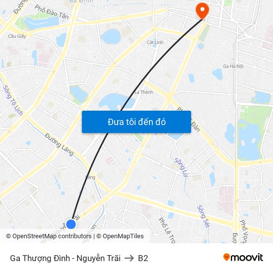 Ga Thượng Đình - Nguyễn Trãi to B2 map