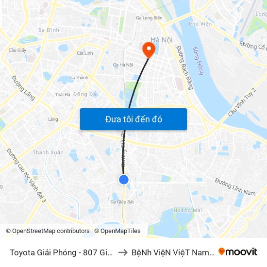 Toyota Giải Phóng - 807 Giải Phóng to BệNh ViệN ViệT Nam - Cuba map