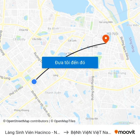 Làng Sinh Viên Hacinco - Nguyễn Tuân to BệNh ViệN ViệT Nam - Cuba map