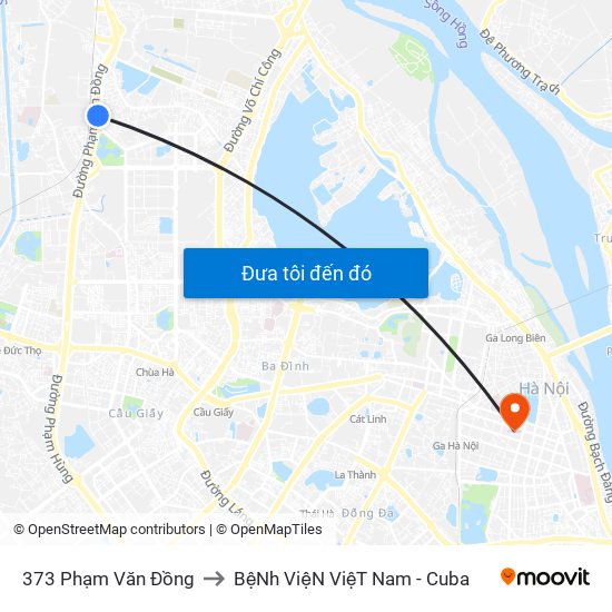 373 Phạm Văn Đồng to BệNh ViệN ViệT Nam - Cuba map