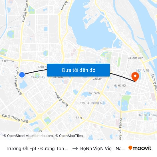 Trường Đh Fpt - Đường Tôn Thất Thuyết to BệNh ViệN ViệT Nam - Cuba map