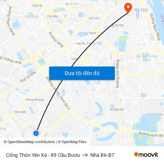 Cổng Thôn Yên Xá - 89 Cầu Bươu to Nhà B6-B7 map