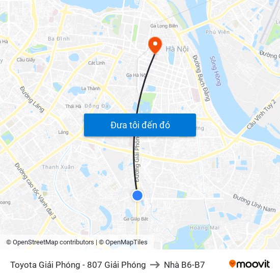 Toyota Giải Phóng - 807 Giải Phóng to Nhà B6-B7 map