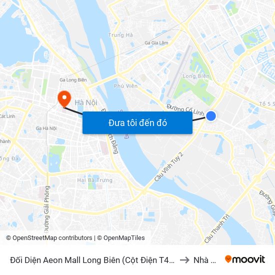 Đối Diện Aeon Mall Long Biên (Cột Điện T4a/2a-B Đường Cổ Linh) to Nhà B6-B7 map