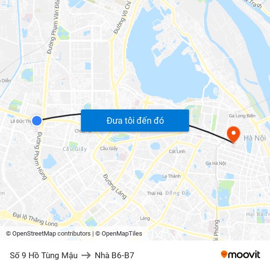 Số 9 Hồ Tùng Mậu to Nhà B6-B7 map