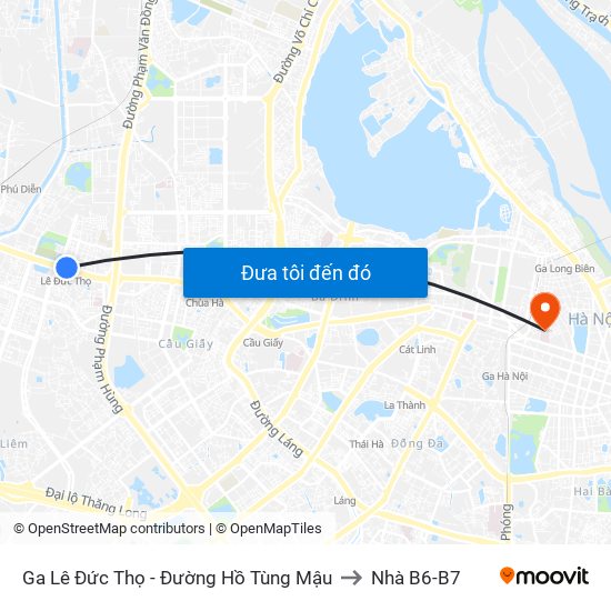 Ga Lê Đức Thọ - Đường Hồ Tùng Mậu to Nhà B6-B7 map