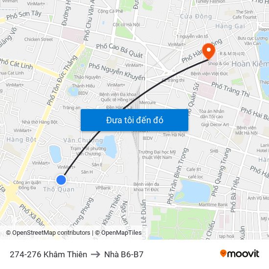 274-276 Khâm Thiên to Nhà B6-B7 map