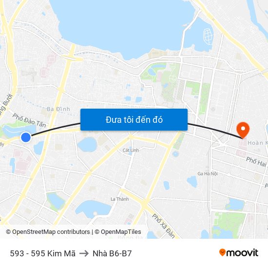 593 - 595 Kim Mã to Nhà B6-B7 map