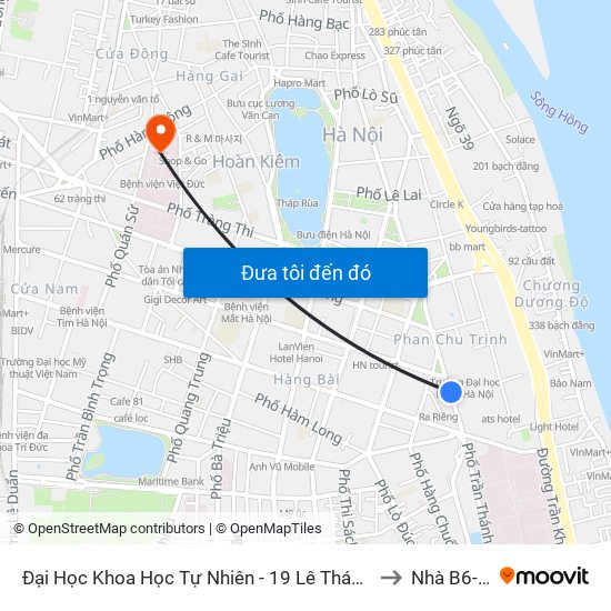 Đại Học Khoa Học Tự Nhiên - 19 Lê Thánh Tông to Nhà B6-B7 map