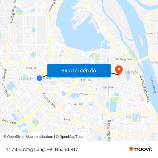 1178 Đường Láng to Nhà B6-B7 map