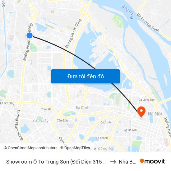 Showroom Ô Tô Trung Sơn (Đối Diện 315 Phạm Văn Đồng) to Nhà B6-B7 map