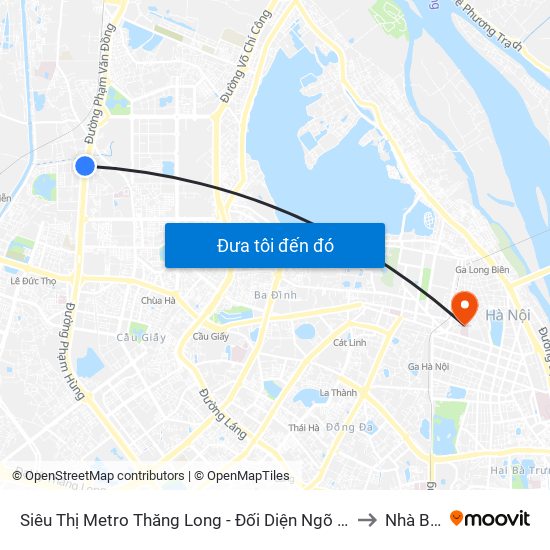 Siêu Thị Metro Thăng Long - Đối Diện Ngõ 599 Phạm Văn Đồng to Nhà B6-B7 map