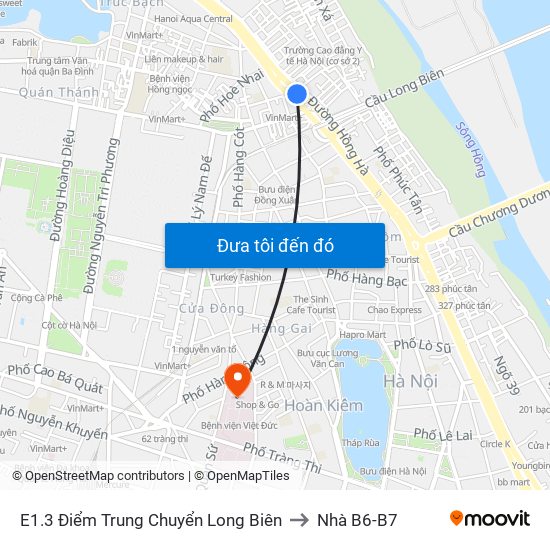 E1.3 Điểm Trung Chuyển Long Biên to Nhà B6-B7 map