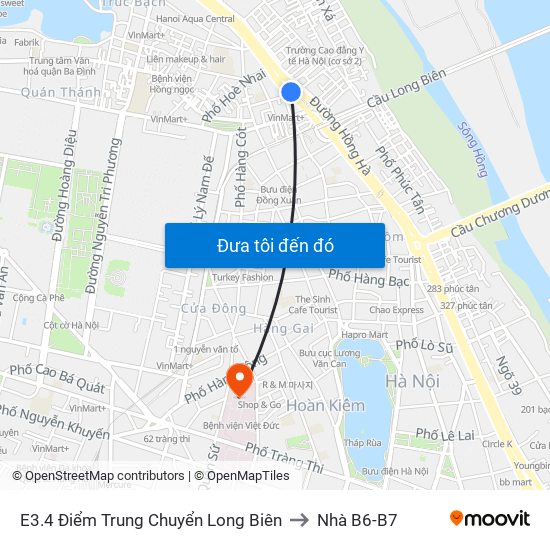 E3.4 Điểm Trung Chuyển Long Biên to Nhà B6-B7 map