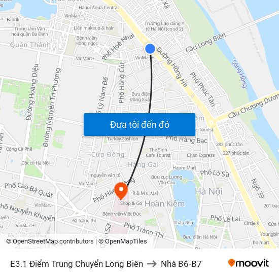 E3.1 Điểm Trung Chuyển Long Biên to Nhà B6-B7 map