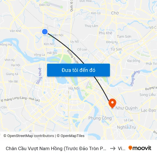 Chân Cầu Vượt Nam Hồng (Trước Đảo Tròn Phía Đông Anh 50m) - Đường 23b to Vinuni map