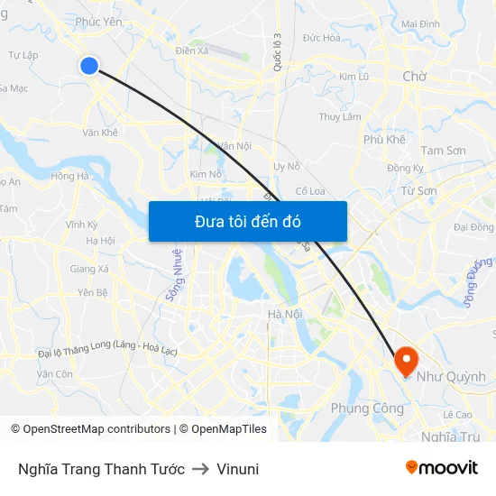 Nghĩa Trang Thanh Tước to Vinuni map