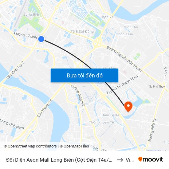 Đối Diện Aeon Mall Long Biên (Cột Điện T4a/2a-B Đường Cổ Linh) to Vinuni map