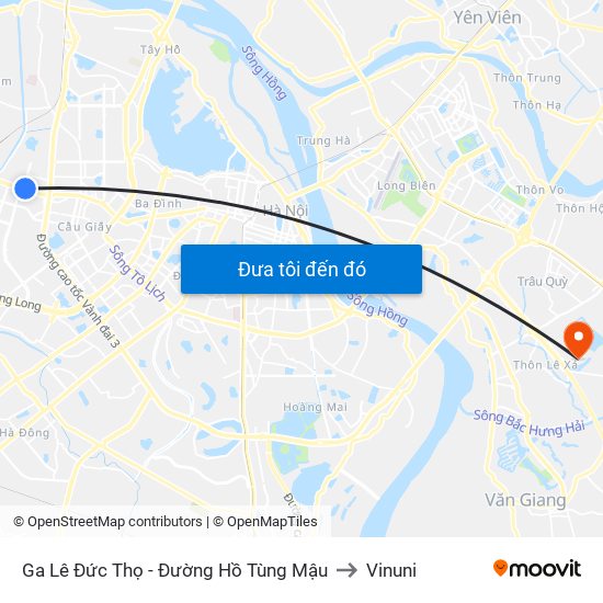 Ga Lê Đức Thọ - Đường Hồ Tùng Mậu to Vinuni map