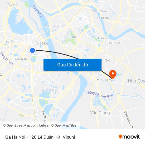 Ga Hà Nội - 120 Lê Duẩn to Vinuni map