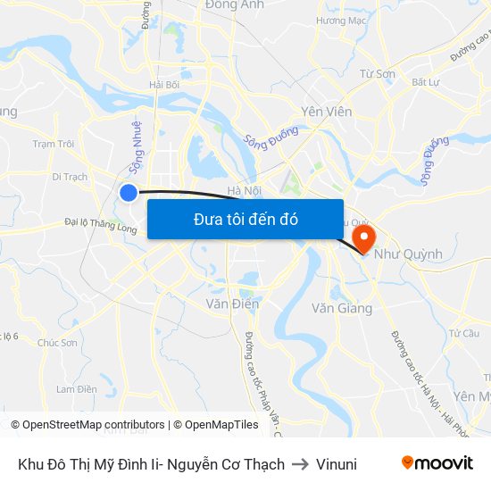 Khu Đô Thị Mỹ Đình Ii- Nguyễn Cơ Thạch to Vinuni map