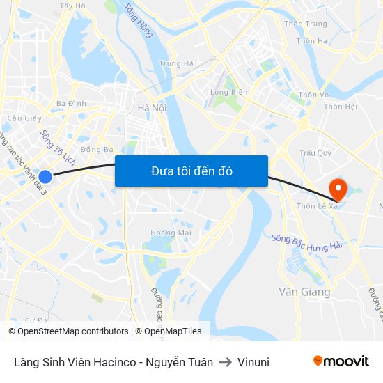 Làng Sinh Viên Hacinco - Nguyễn Tuân to Vinuni map