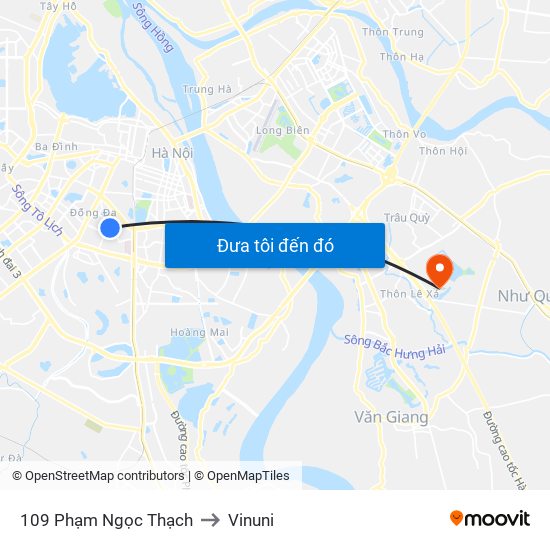 109 Phạm Ngọc Thạch to Vinuni map