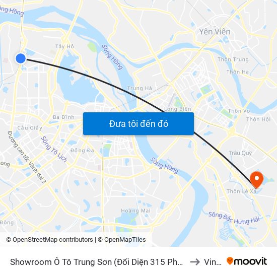 Showroom Ô Tô Trung Sơn (Đối Diện 315 Phạm Văn Đồng) to Vinuni map