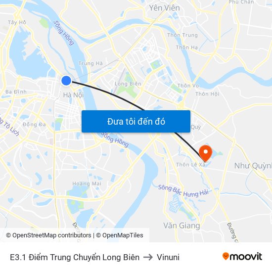 E3.1 Điểm Trung Chuyển Long Biên to Vinuni map