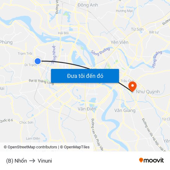 (B) Nhổn to Vinuni map