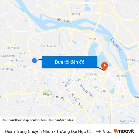 Điểm Trung Chuyển Nhổn - Trường Đại Học Công Nghiệp Hà Nội - Đường 32 to Viện 69 map