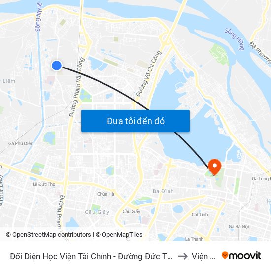 Đối Diện Học Viện Tài Chính - Đường Đức Thắng to Viện 69 map