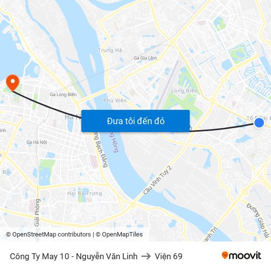 Công Ty May 10 - Nguyễn Văn Linh to Viện 69 map