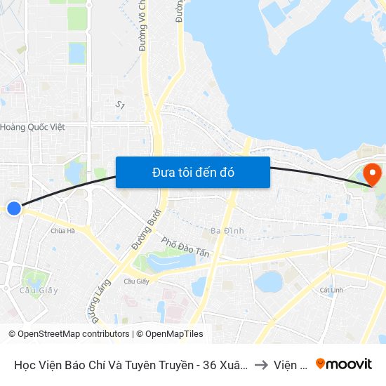 Học Viện Báo Chí Và Tuyên Truyền - 36 Xuân Thủy to Viện 69 map