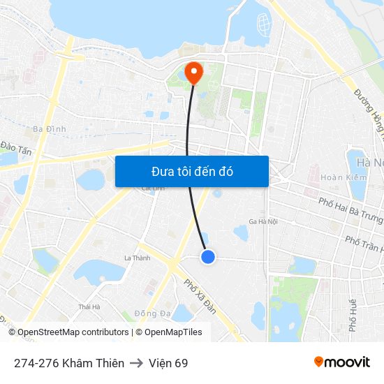 274-276 Khâm Thiên to Viện 69 map