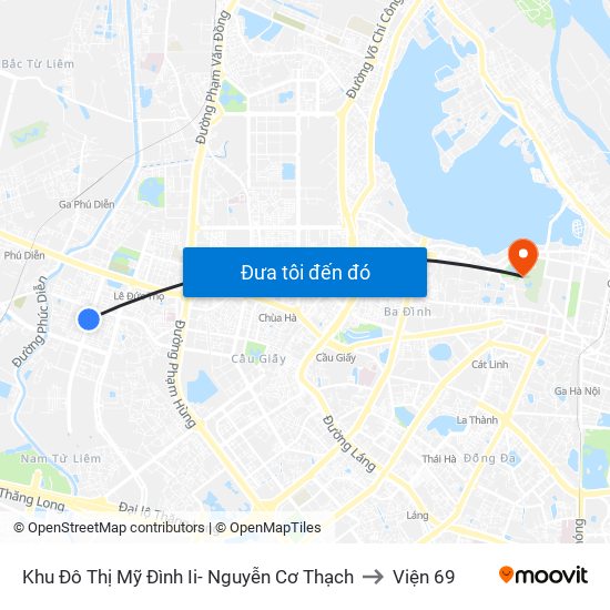 Khu Đô Thị Mỹ Đình Ii- Nguyễn Cơ Thạch to Viện 69 map