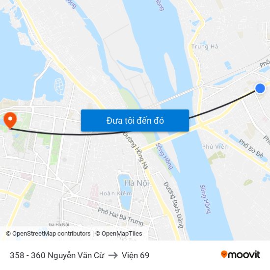 358 - 360 Nguyễn Văn Cừ to Viện 69 map