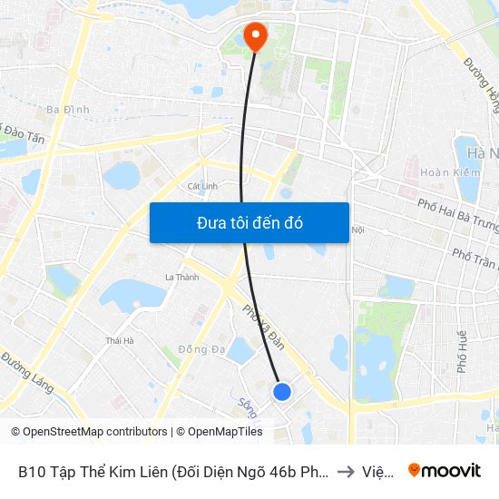 B10 Tập Thể Kim Liên (Đối Diện Ngõ 46b Phạm Ngọc Thạch) to Viện 69 map